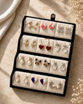 Personalized 12 Pair Korean Earrings Box | Premium Velvet Jewelry Box for Women