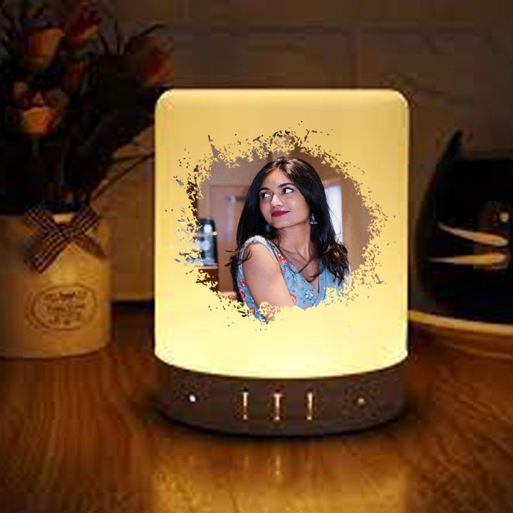 Personalised Touch Lamp Bluetooth Speaker | Custom Photo LED Night Light & Wireless Music Player