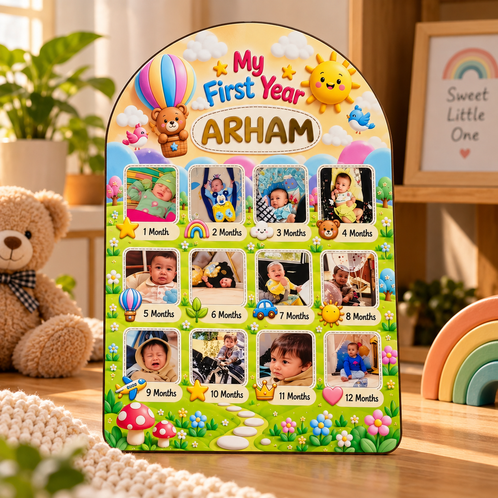 Personalized Baby Photo Frame for 12 Months