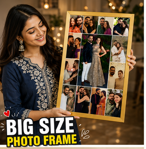 Half Moon Collage Frame | Trending collage frame in golden edge