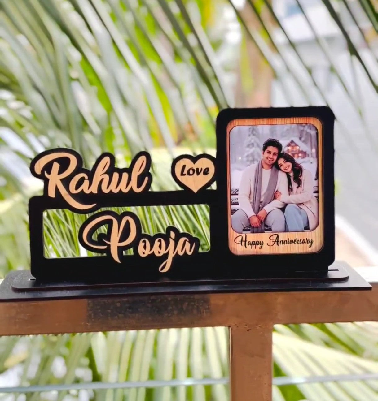 Personalized Couple Photo Frame with Custom Name