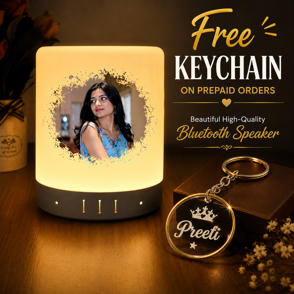 Personalized Touch Lamp Bluetooth Speaker with Custom Photo Print