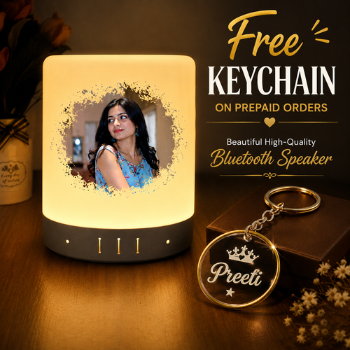 Personalized Touch Lamp Bluetooth Speaker with Custom Photo Print