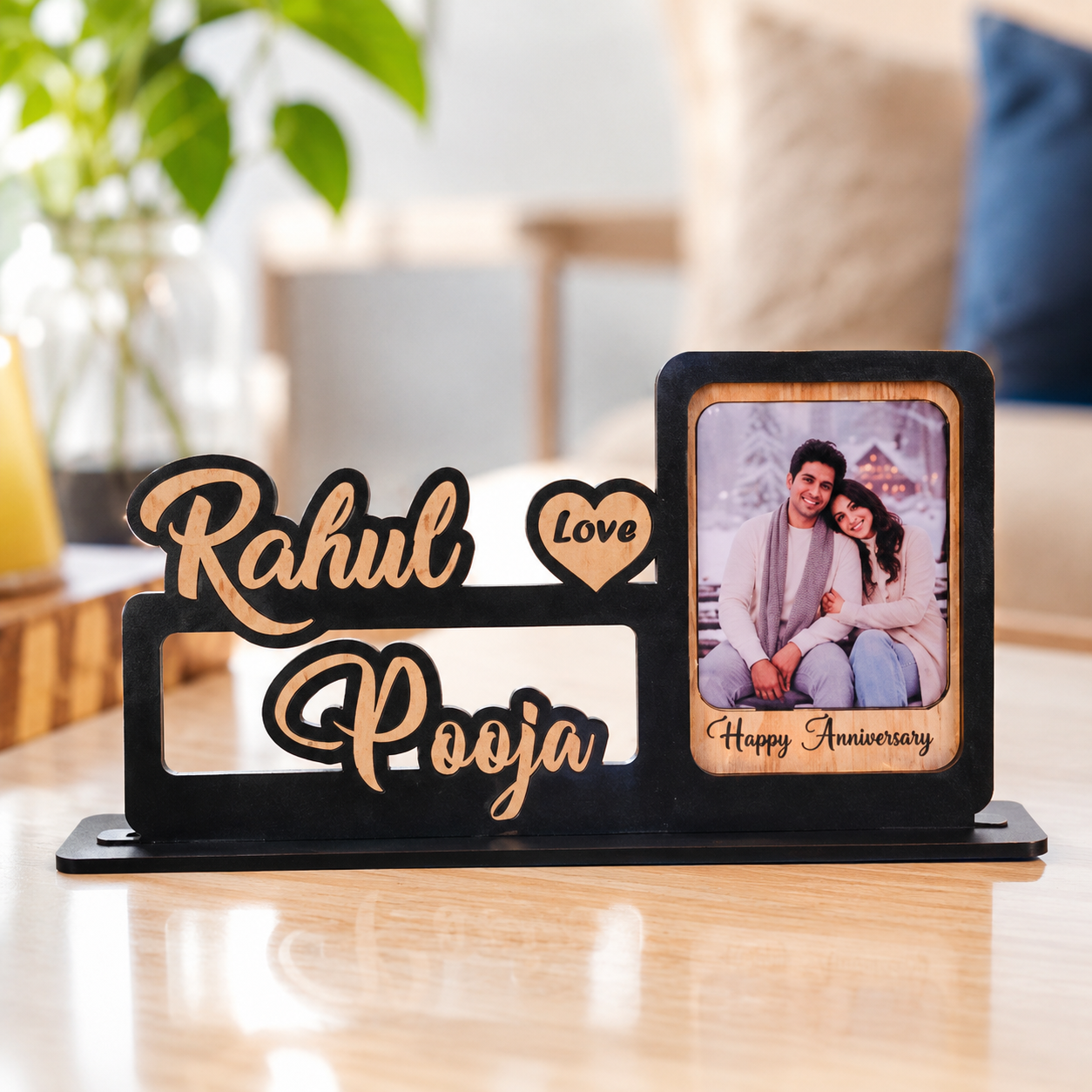 Personalized Couple Photo Frame with Custom Name