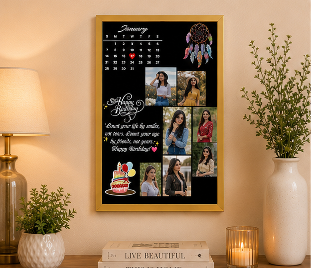 Half Moon Collage Frame | Trending collage frame in golden edge