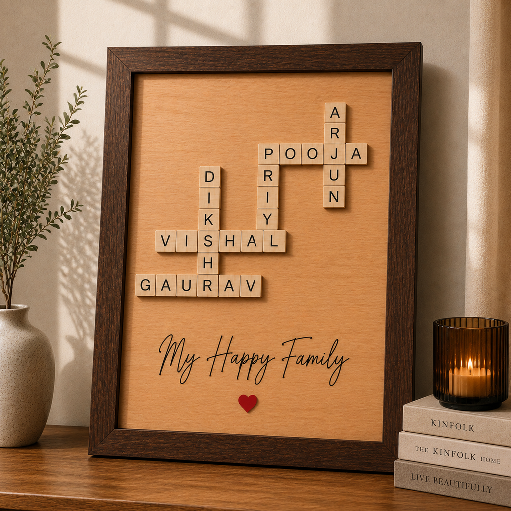 Personalized Family Name Crossword Photo Frame