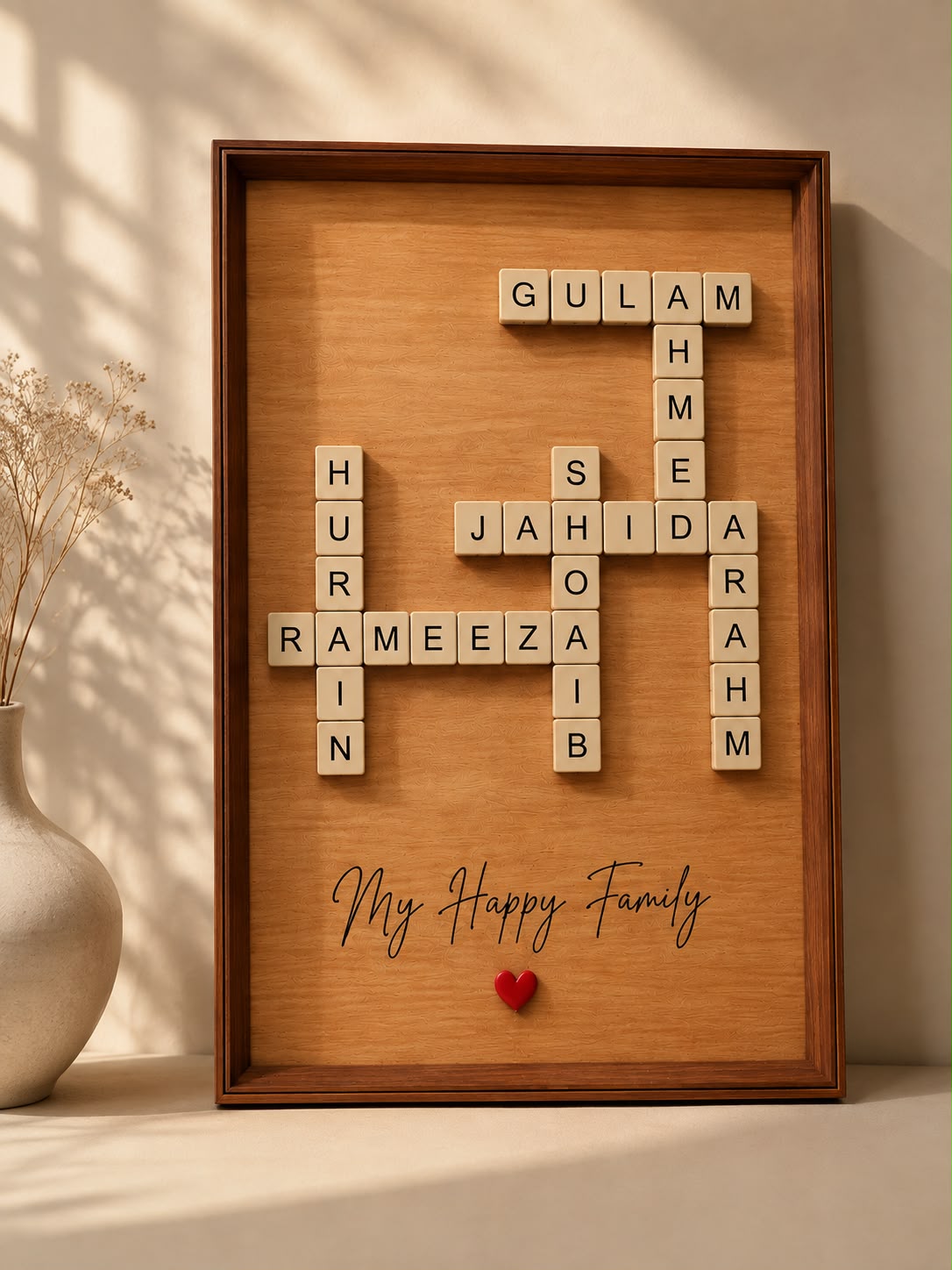 Personalized Family Name Crossword Photo Frame