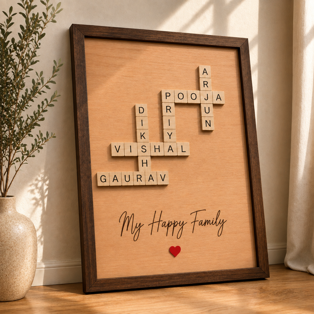 Personalized Family Name Crossword Photo Frame