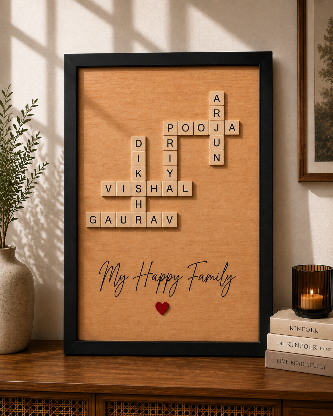 Personalized Family Name Crossword Photo Frame
