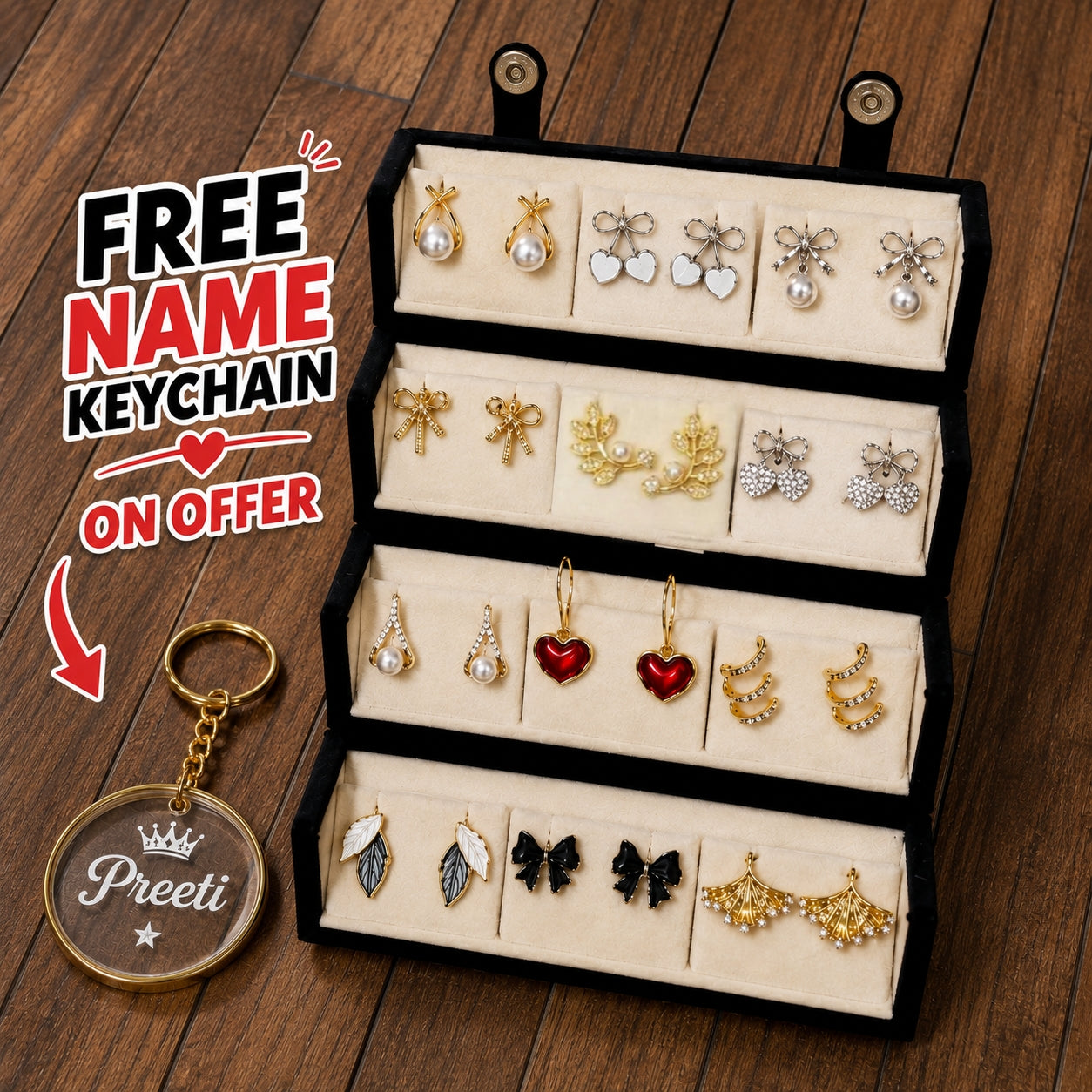 Personalized Korean Earrings Folding Gift Box