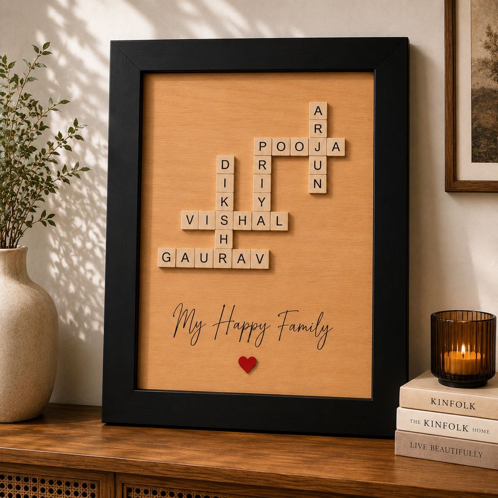 Personalized Family Name Crossword Photo Frame