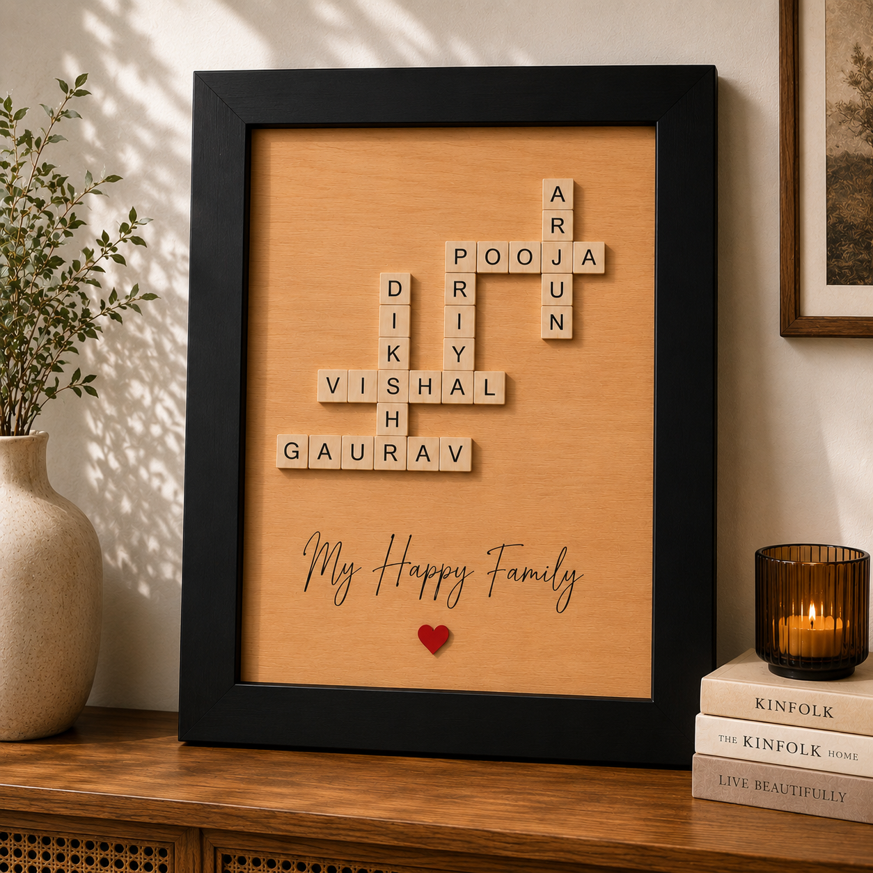 Personalized Family Name Crossword Photo Frame