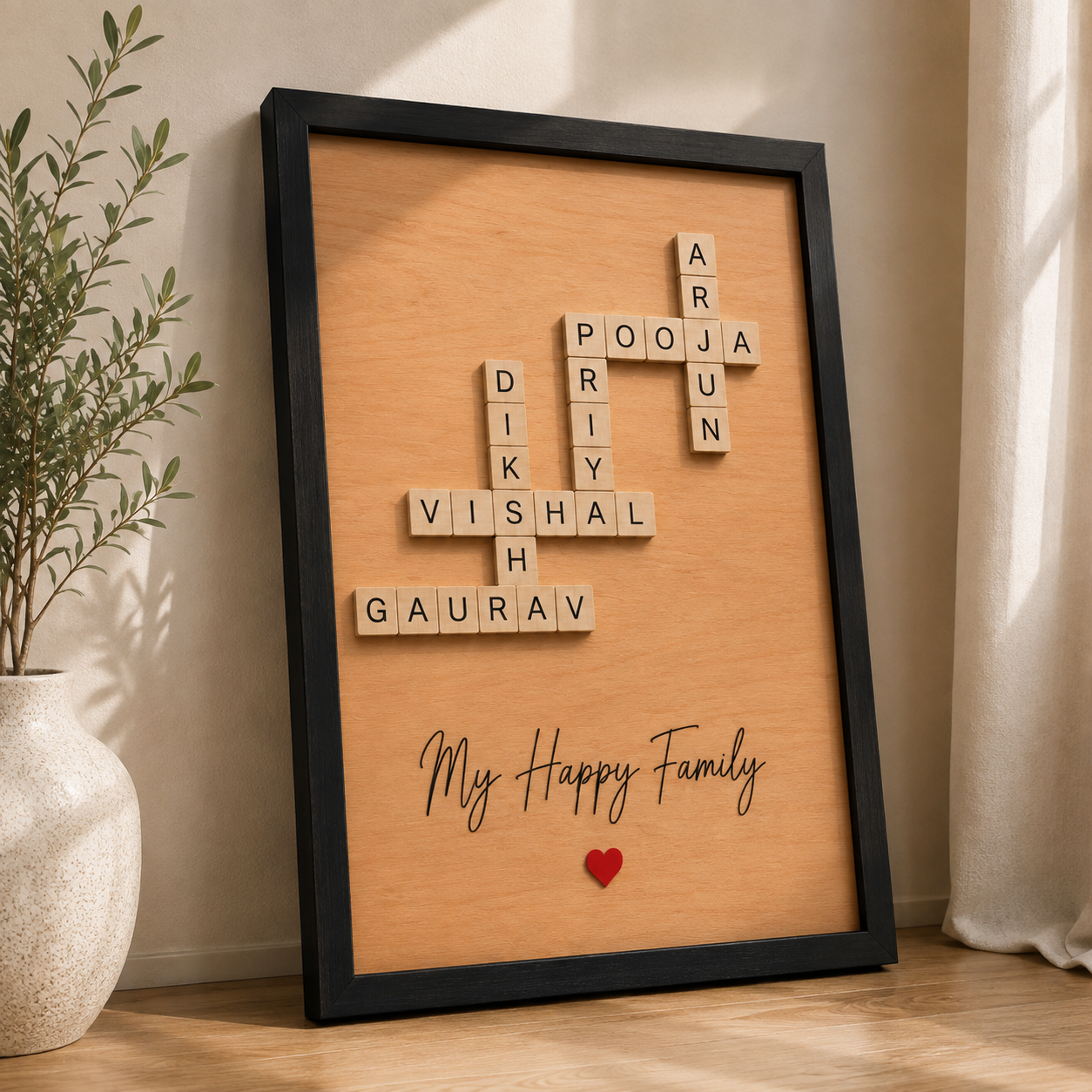 Personalized Family Name Crossword Photo Frame