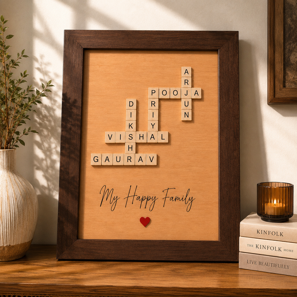 Personalized Family Name Crossword Photo Frame
