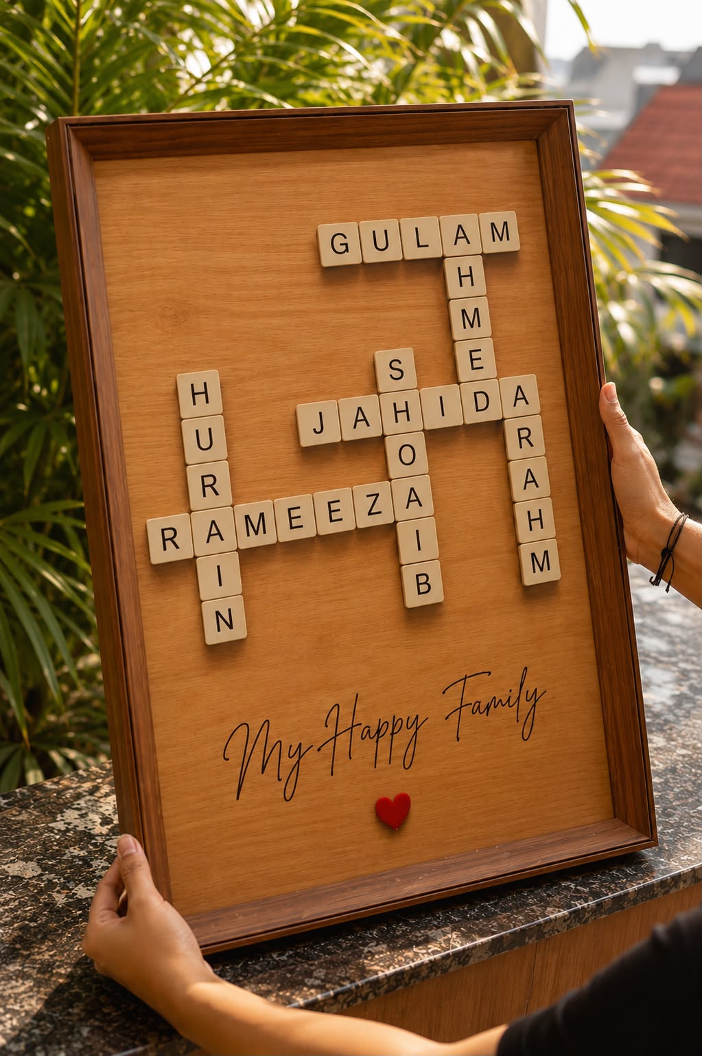 Personalized Family Name Crossword Photo Frame