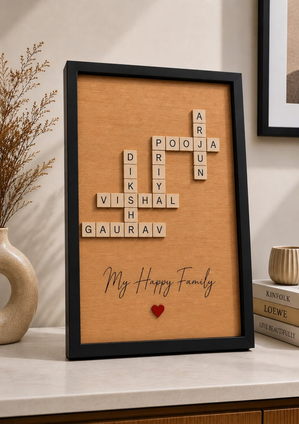 Personalized Family Name Crossword Photo Frame