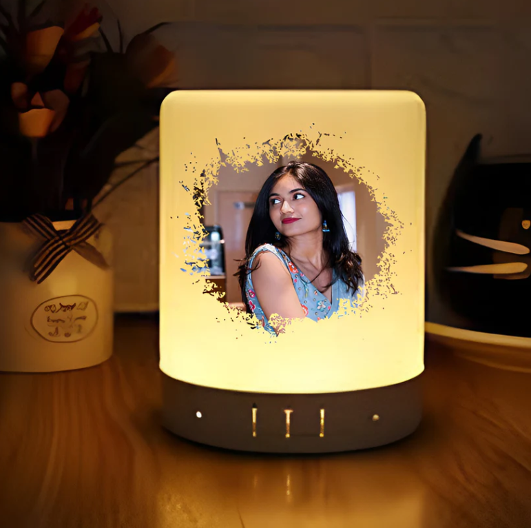 Personalized Touch Lamp Bluetooth Speaker with Custom Photo Print