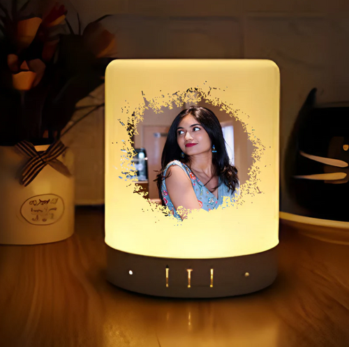 Personalized Touch Lamp Bluetooth Speaker with Custom Photo Print